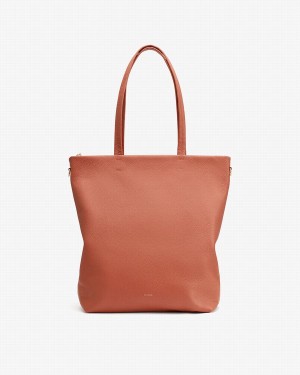 Bolso Tote Cuyana Altas Easy Cremallera Mujer Rojas Marrones | PMS142FU