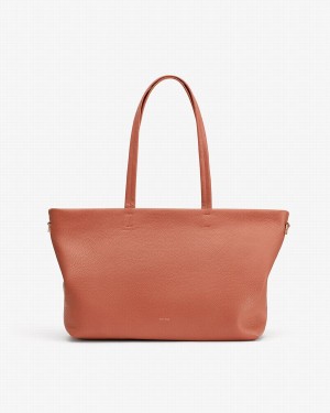 Bolso Tote Cuyana Small Easy Cremallera Mujer Rojas Marrones | BZH4044OI