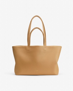 Bolso Tote Cuyana Small Easy Mujer Amarillo Marrones | KHN227FM