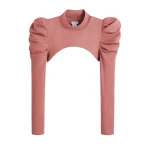 Camiseta Cuyana French Terry Puff Sleevelette Mujer Rosas | DMJ9973AA