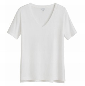 Camiseta Cuyana Pima V-Neck Tee Mujer Blancas | GKK1356MD