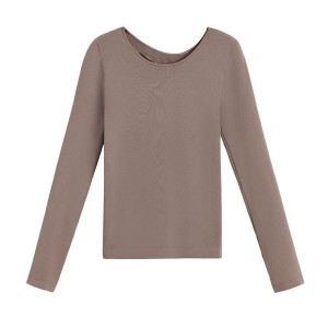 Camiseta Cuyana Stretch Long Sleeve Tee Mujer Marrones Claro | LCE8497HZ