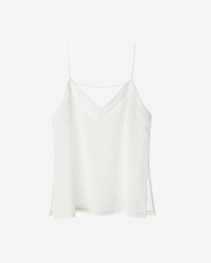 Camiseta Tirantes Cuyana Silk Cami Mujer Blancas | ZSC3154WN