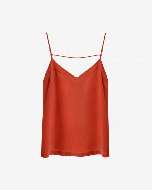 Camiseta Tirantes Cuyana Silk Cami Mujer Naranjas | YUA4873ON