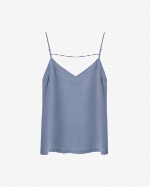 Camiseta Tirantes Cuyana Silk Cami Mujer Azules | YUN8222ML