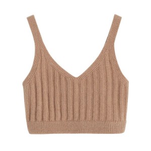 Camiseta Tirantes Cuyana Single-Origin Cashmere Bralette Mujer Marrones | GCW2652WG