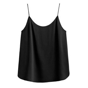 Camiseta Tirantes Cuyana Washable Charmeuse Cross-Back Cami Mujer Negras | HUD5511KE