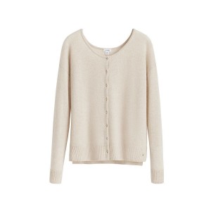 Cárdigan Cuyana Single-Origin Cashmere Mujer Blancas | VFY7060YX