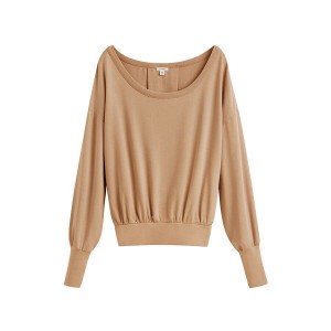 Sudaderas Cuyana French Terry Boatneck Mujer Marrones | CEE1364IV