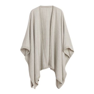 Suéteres Cuyana Baby Alpaca Square Edge Cape Mujer Gris Claro | GAE2256WV