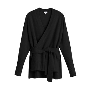 Suéteres Cuyana Cashmere Soft Wrap Mujer Negras | KBS4676LU