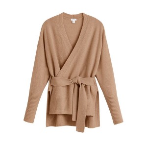 Suéteres Cuyana Cashmere Soft Wrap Mujer Marrones | HOH4563EA