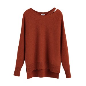 Suéteres Cuyana Recycled Cashmere Split-Neck Mujer Naranjas Oscuro | ELC6659OY