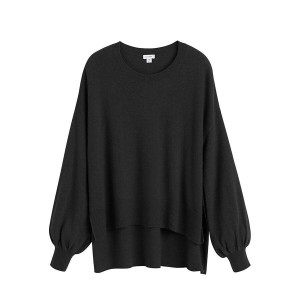 Suéteres Cuyana Single-Origin Cashmere Open Side Mujer Negras | MBB9120RS