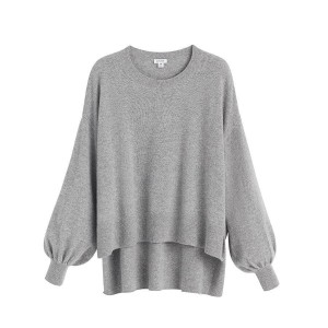 Suéteres Cuyana Single-Origin Cashmere Open Side Mujer Gris Claro | MCS7463VT