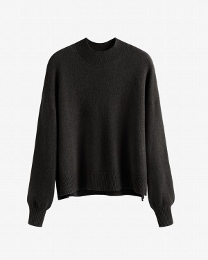 Suéteres Cuyana Single Origin Cashmere Cropped Mujer Negras | WRI1450DC