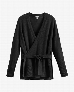 Suéteres Cuyana Single Origin Cashmere Wrap Mujer Negras | AXU7543CD