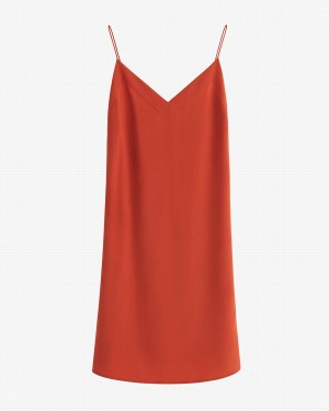 Vestido Cuyana Silk Corta Slip Mujer Naranjas | DLZ2236KG