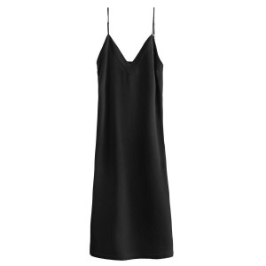 Vestido Cuyana Silk Slip Mujer Negras | KXK1642WJ