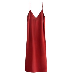 Vestido Cuyana Silk Slip Mujer Rojas | VPC5267XH