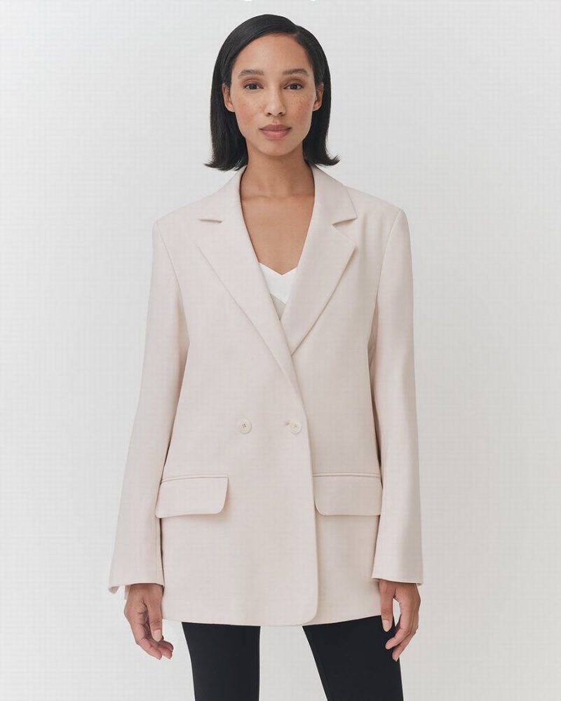 Blazers Cuyana Relaxed Mujer Creme Blancas | FLU1526IJ