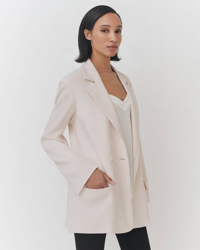 Blazers Cuyana Relaxed Mujer Creme Blancas | FLU1526IJ