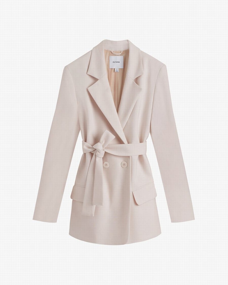 Blazers Cuyana Relaxed Mujer Creme Blancas | FLU1526IJ