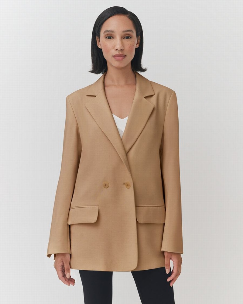 Blazers Cuyana Relaxed Mujer Marrones | TVH2684FA