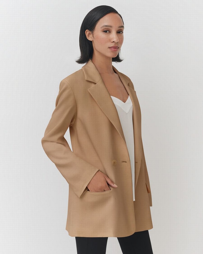 Blazers Cuyana Relaxed Mujer Marrones | TVH2684FA