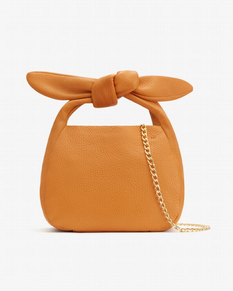 Bolsa De Hombro Cuyana Mini Bow Mujer Amarillo | TUT6487AG