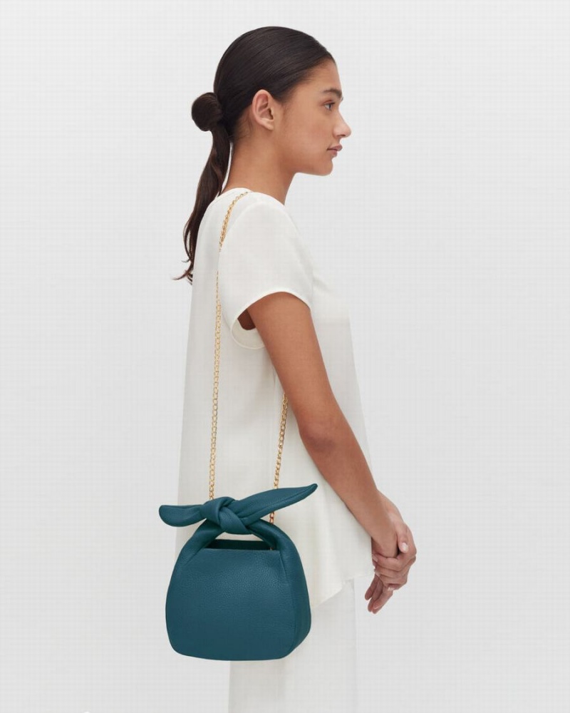 Bolsa De Hombro Cuyana Mini Bow Mujer Azules | UPZ1489VE