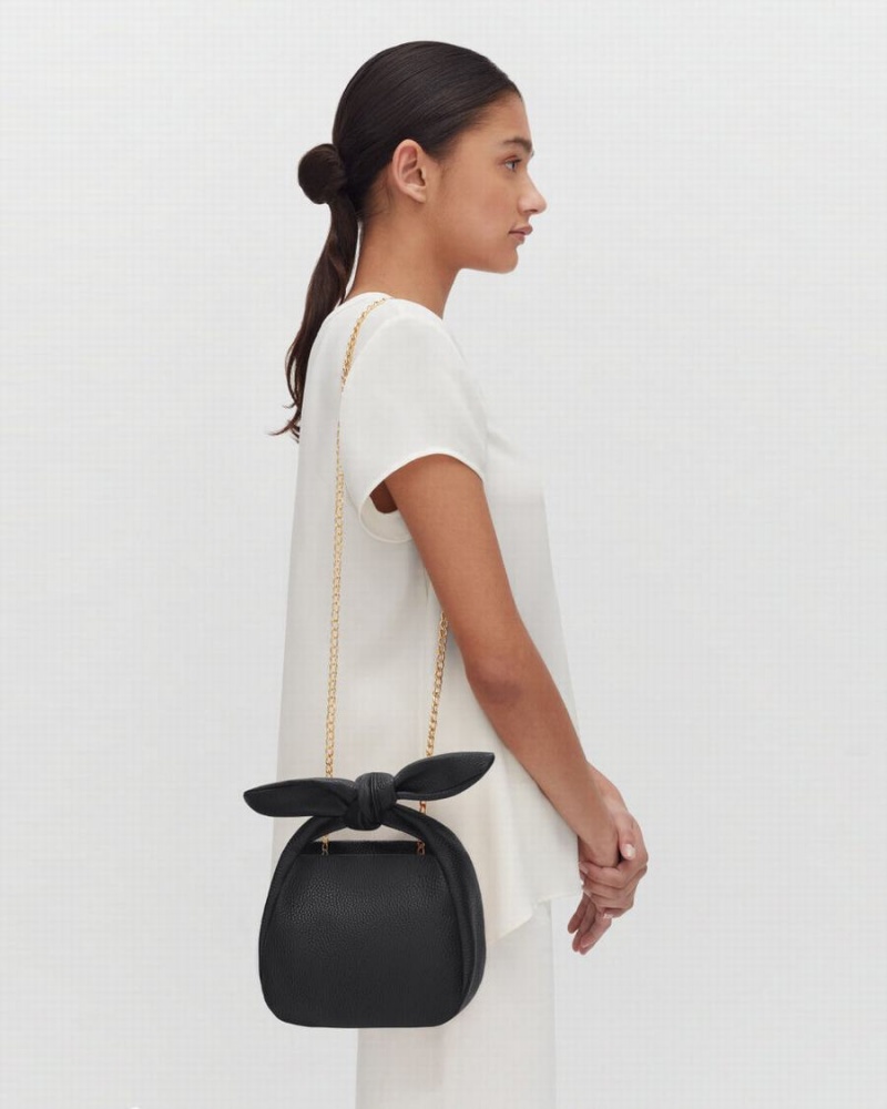 Bolsa De Hombro Cuyana Mini Bow Mujer Negras | OAN5797CX