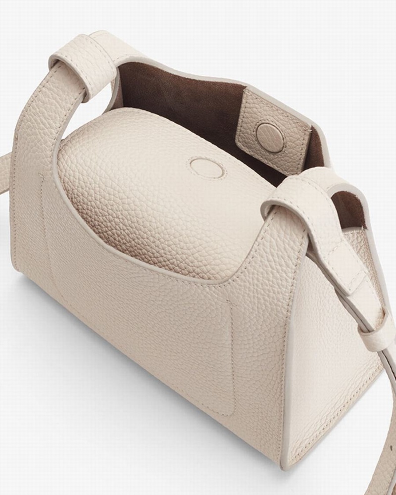 Bolsa De Hombro Cuyana Mini Double Loop Mujer Blancas | VUD5017TQ