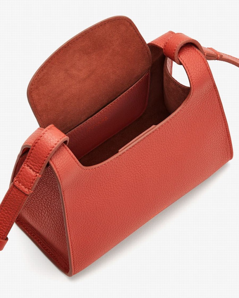 Bolsa De Hombro Cuyana Mini Double Loop Mujer Coral Oscuro | BIO9146YE