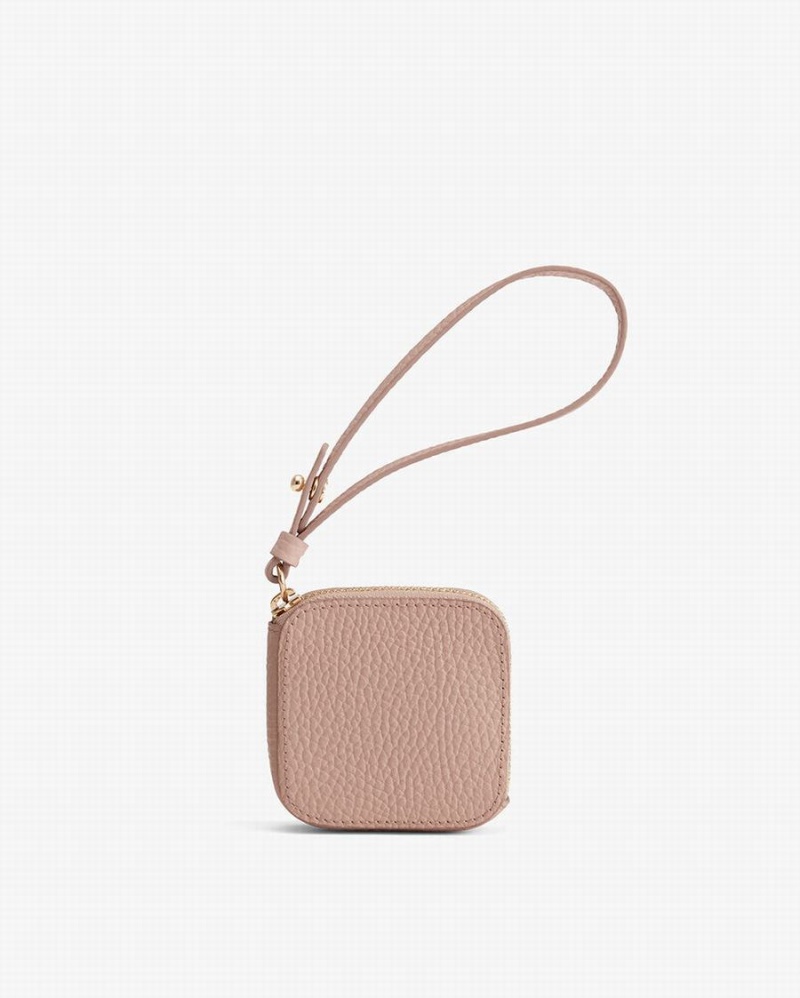 Bolsa Estuche Cuyana Cuero Airpod Mujer Rosas | MSW692QB