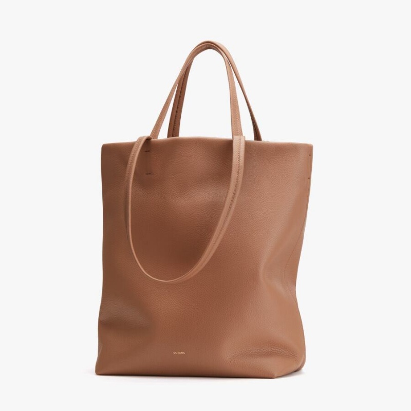 Bolso Tote Cuyana Altas Easy Mujer Marrones | VRB2797FT