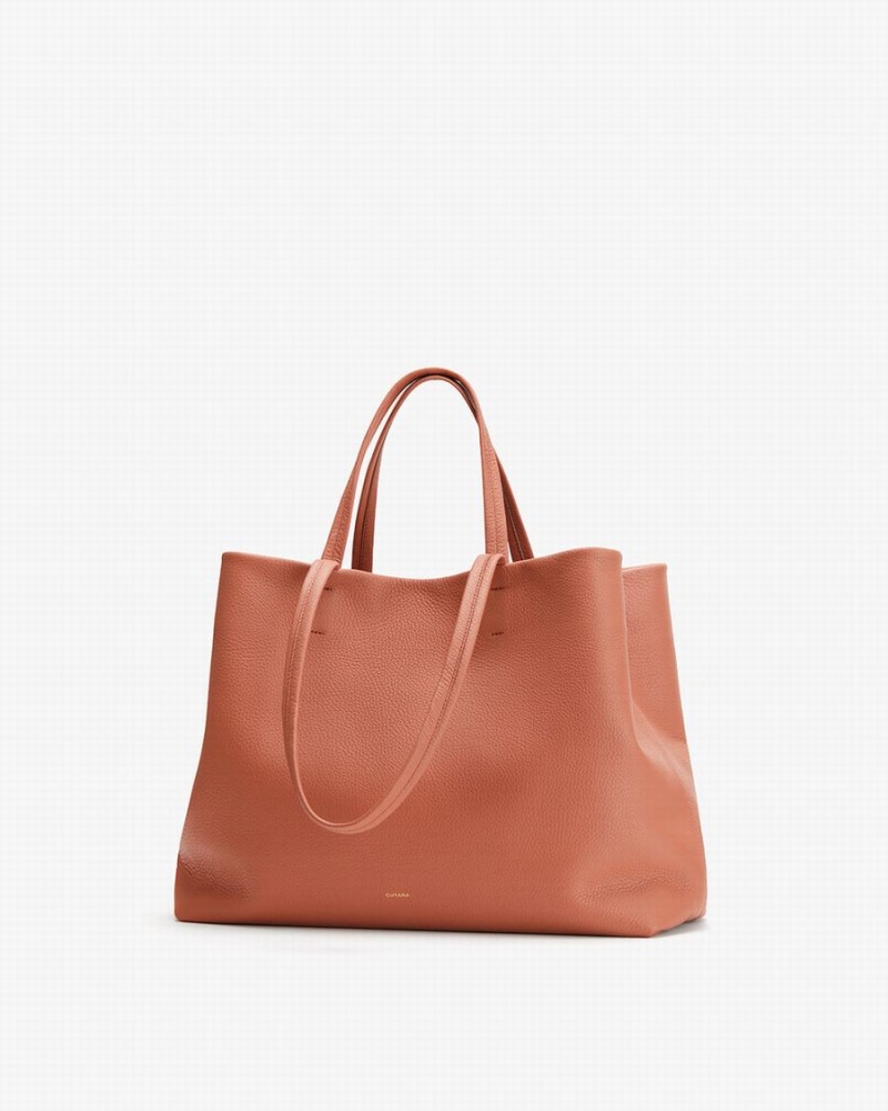 Bolso Tote Cuyana Classic Easy Mujer Rojas Marrones | NOA6269JU