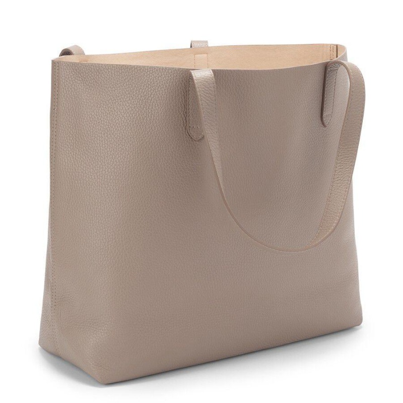 Bolso Tote Cuyana Classic Structured Cuero Mujer Gris Rosas | QUI439IH