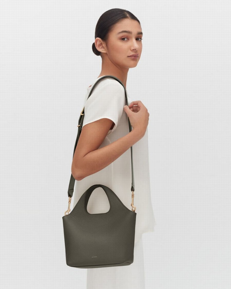 Bolso Tote Cuyana Mini System Mujer Verde Oscuro | LFE7021MV