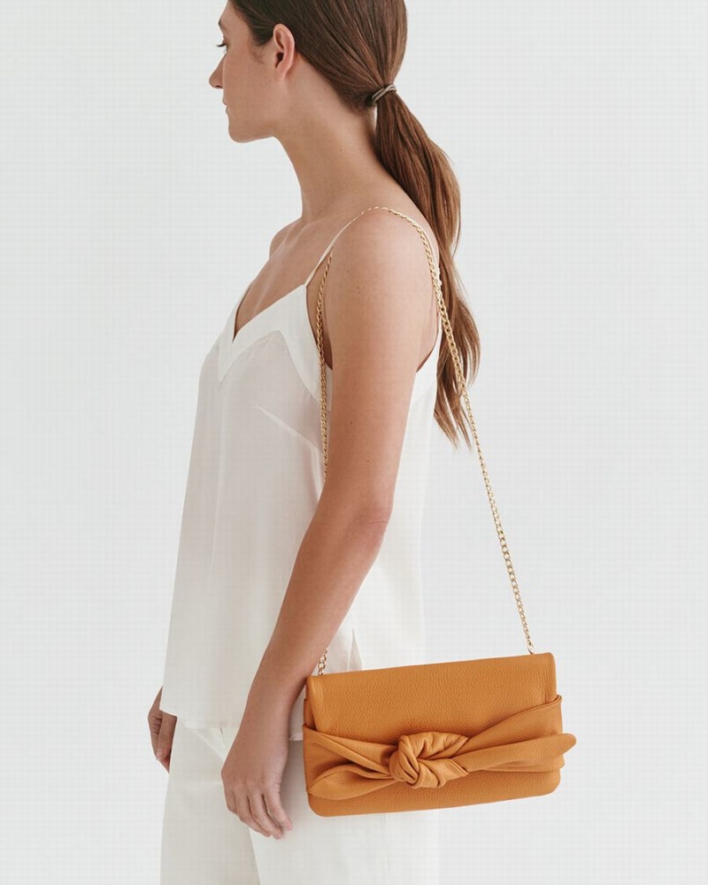 Bolso de Mano Cuyana Bow Mujer Amarillo | XWN751KK