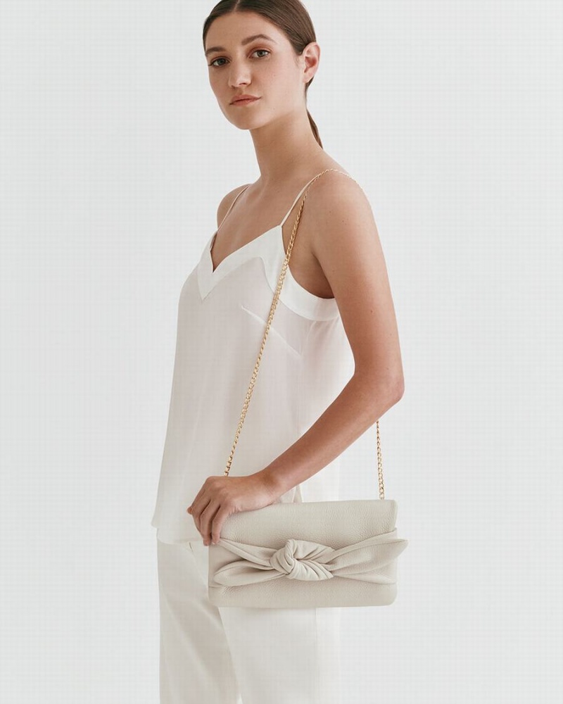 Bolso de Mano Cuyana Bow Mujer Blancas | MIJ5812AH