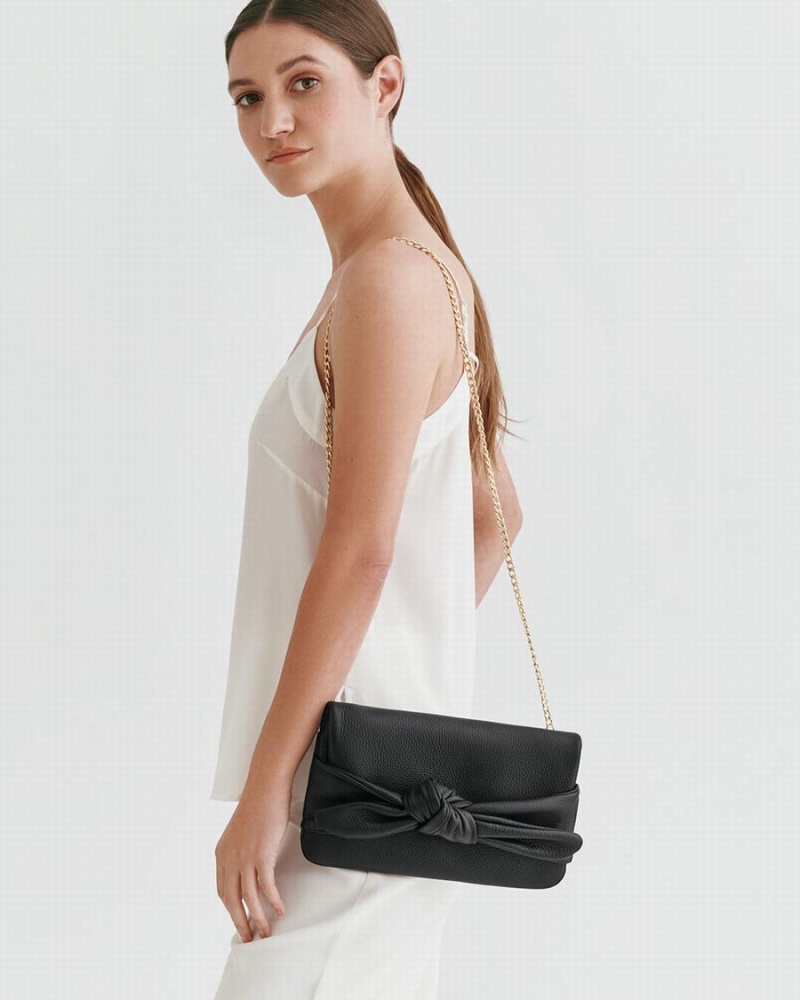 Bolso de Mano Cuyana Bow Mujer Negras | VCO6976WX