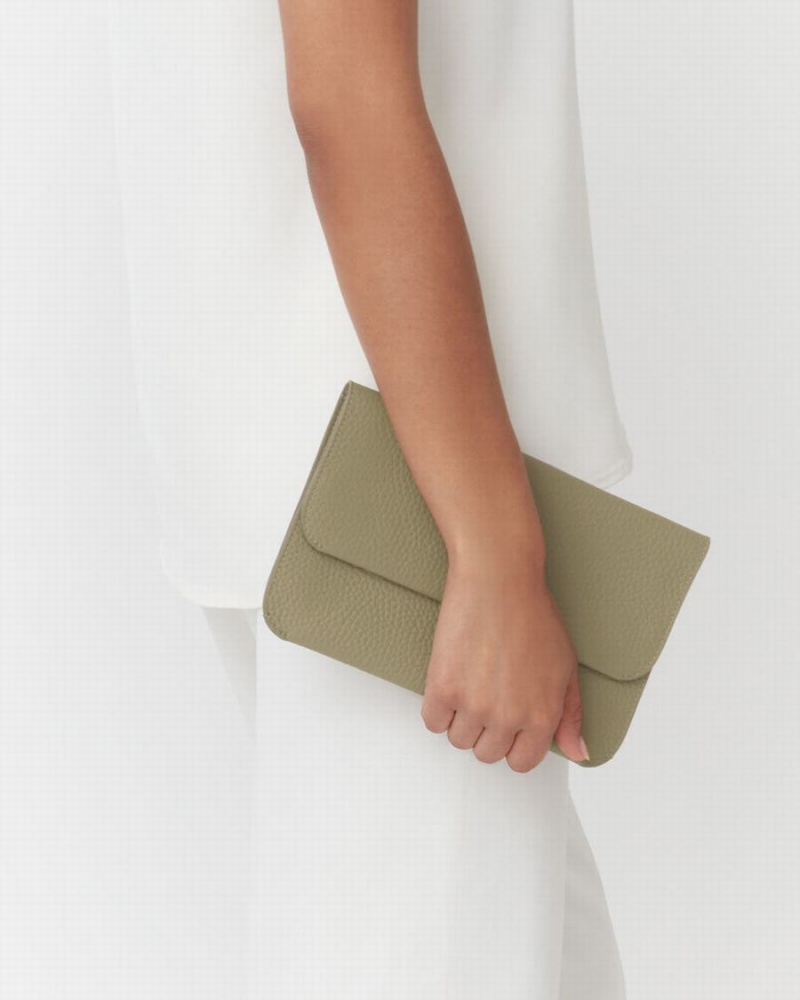 Bolso de Mano Cuyana System Flap Mujer Verde | WTM7568CF