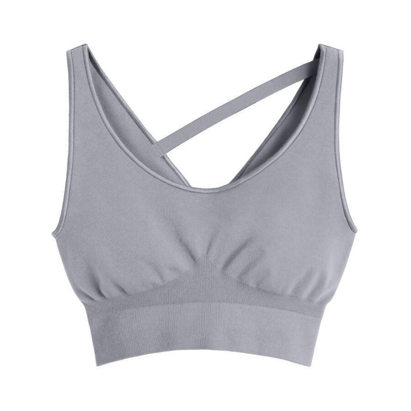 Camisa Recortada Cuyana Stretch Mujer Gris | BRN7081DT