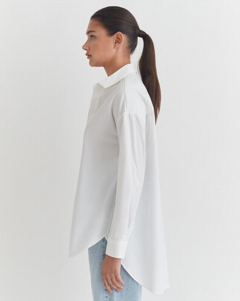 Camisas Cuyana Poplin Oversized Mujer Blancas | LWJ6397HD