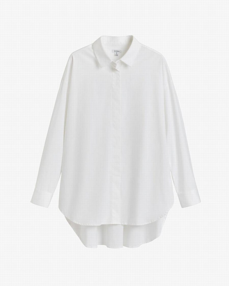 Camisas Cuyana Poplin Oversized Mujer Blancas | LWJ6397HD