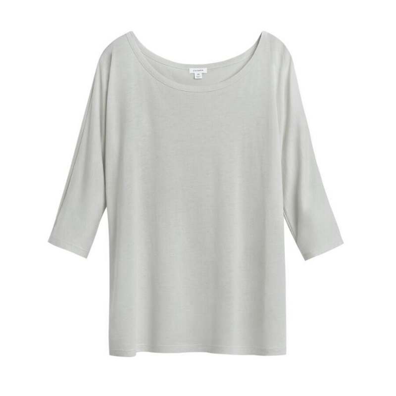 Camiseta Cuyana Organic Pima Drape-Back Mujer Gris | MCQ324EY