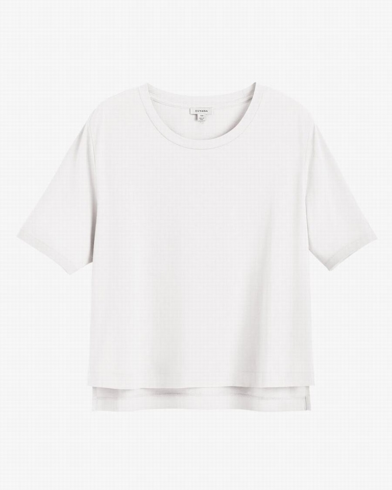 Camiseta Cuyana Pima Cropped Tee Mujer Blancas | UPF648JO