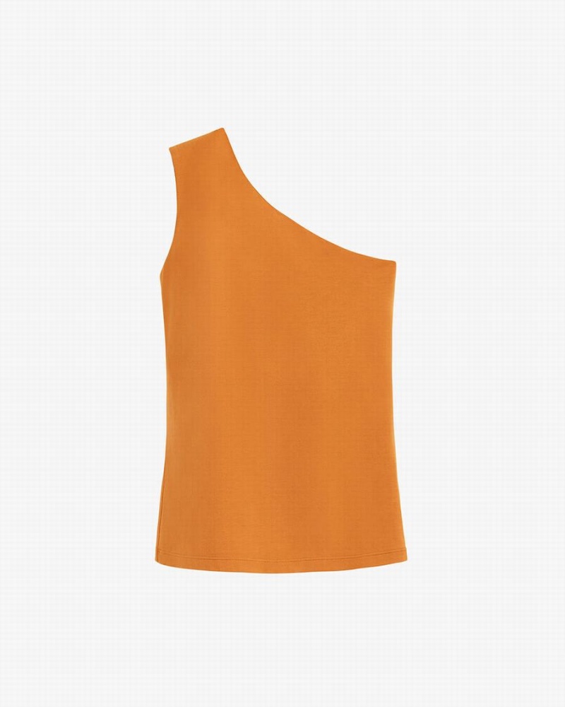 Camiseta Tirantes Cuyana One Shoulder Top Mujer Amarillo | MMQ1199UW