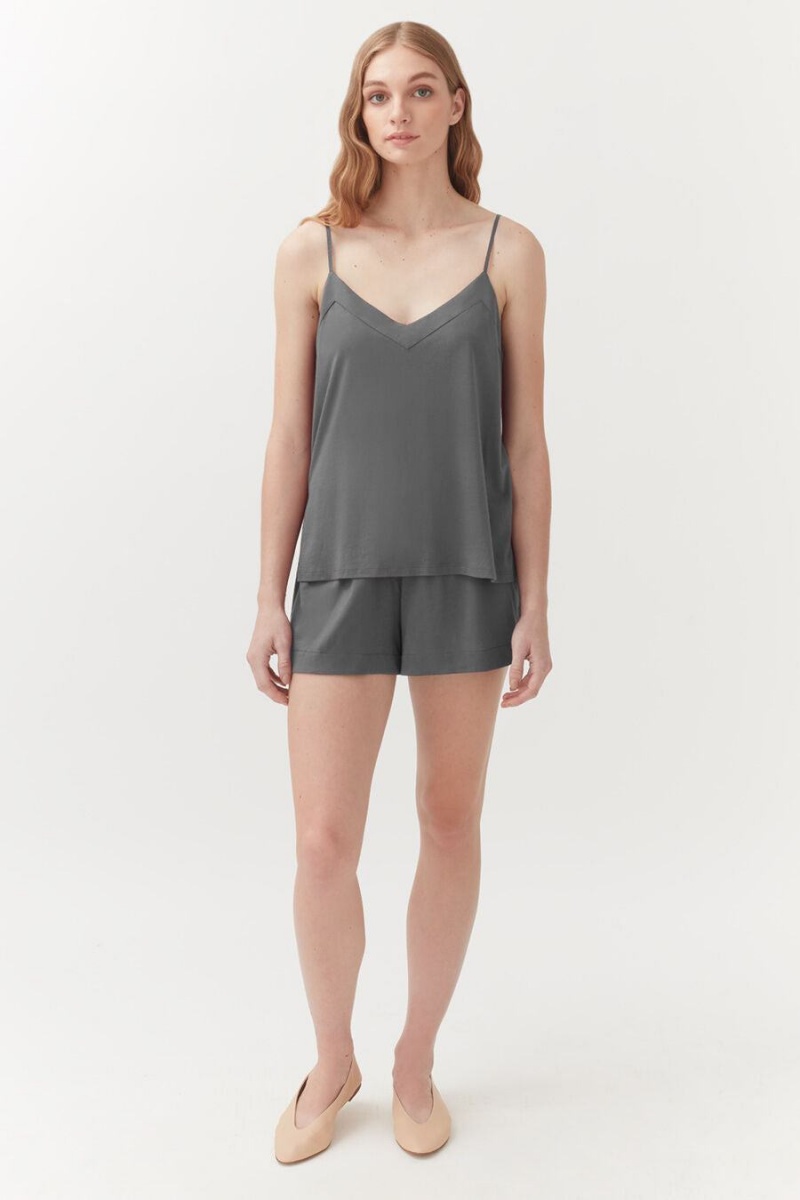 Camiseta Tirantes Cuyana Organic Pima Cami Mujer Gris | HMM4690BY